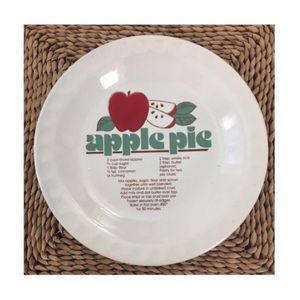 Vintage Apple Pie Recipe Ceramic Baking Dish